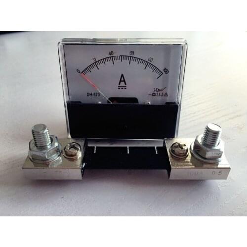 Pointer Analog Amp Panel Meter Current Ammeter DC 0-100A 100A with shunt free shipping
