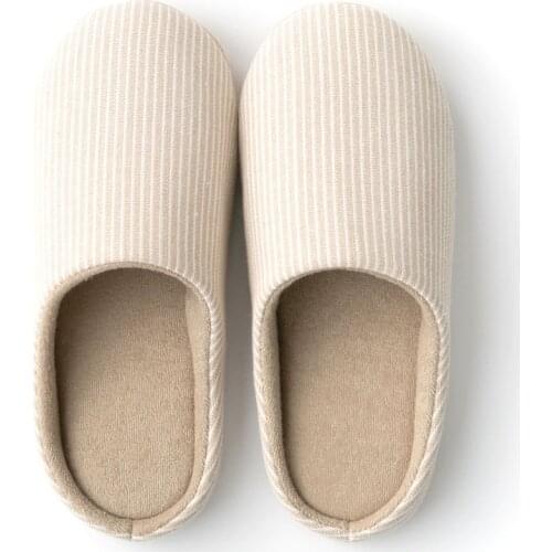 2021 Mute Bedroom Cotton Slippers Women Soft Short Plush Slides Indoor Winter Closed Toe Slip-on Footwear Couple Men Home Shoes