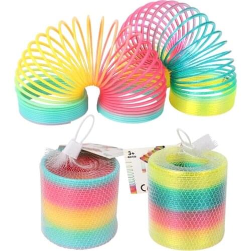Magical Rainbow Spring Coil Toys Plastic Folding Sports Game Child Funny Educational Creative Toys Gifts Party Supplies