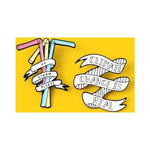 Protect Environment Enamel Pins Custom Brooches Bag Clothes Lapel Pin Badge Funny Plant Jewelry Gift for Friends