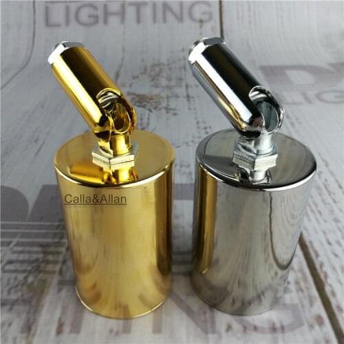 Gold/chrome color E27 iron cover with plastic socket wall lamp fixture base AC110V/2220V Edison bulb lamp holder with corner arm