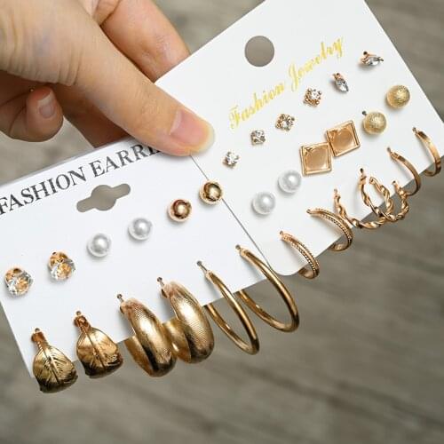 Womens Earrings Vintage Gold Hoop Earrings For Women Statement Geometric Metal Female Drop Earring 2021 Trend Women Jeewwaelry