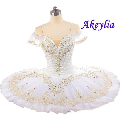 Girls Sleeping Beauty Ballet Tutu Professional white Dress For Women ballet performance Costume stage No elasticity JN0267
