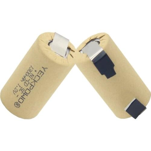 Yeckowo SC battery 1300mah real capacity as declared 1.2V sub c batteries nicd akkus for power tools akkumulator flat top