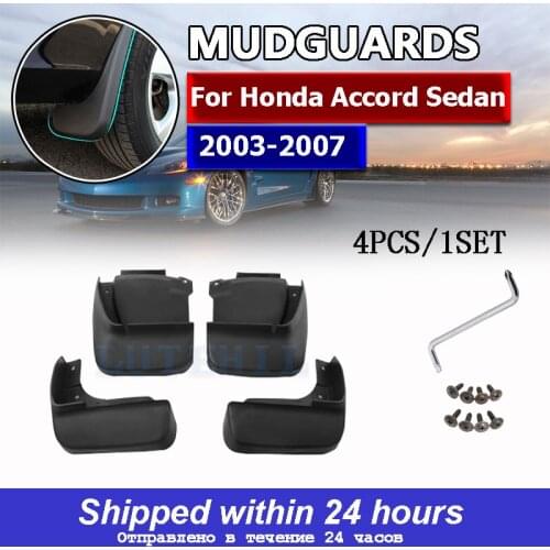 4Pcs Black Splash Guards Mud Flaps Fender for Honda Accord Sedan 2003-2007