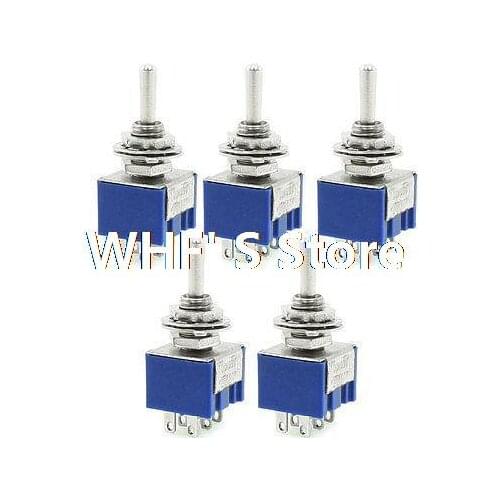 5 Pcs ON-ON 3-Terminals Double Pole Dual Throw Toggle Switch 6A 125VAC
