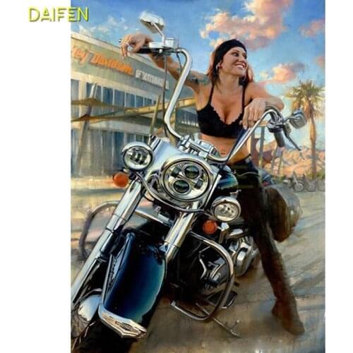 5DDIY Diamond painting gas tree Full Square Diamond mosaic Motorcycle girl Full Round Diamond embroidery Cross stitch motorcycle