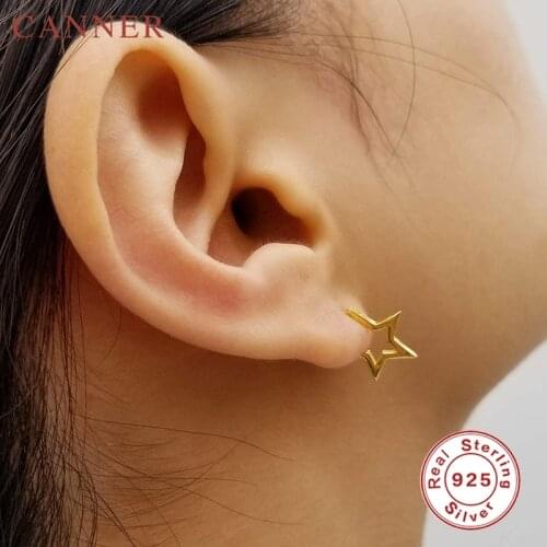 Personalized Geometric 925 Sterling Silver Star Stud Earrings for Women Gold Silver color Pentagram Fashion Earrings Jewelry