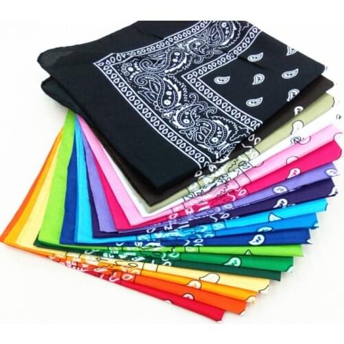 1PC Unisex Hip Hop Black Paisley Bandana Headwear Hair Band Scarf Neck Wrist Wrap Band Headtie Square scarf High quality