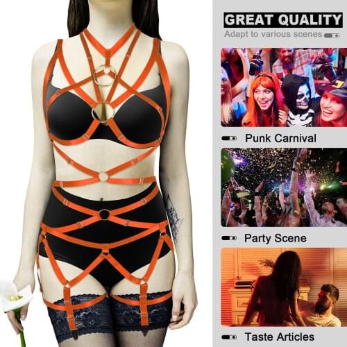 Full Body Bondage Straps Set Bdsm Bandage Suspender Punk Harness Sexy Hot Womens Lingerie Prom Party Gothic Role Play Uniform