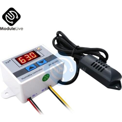 W3005 220V 12V 24V Humidity Controller Digital LED Display Hygrometer Humidity Control Switch Hygrostat SHT20 sensor