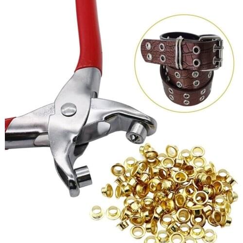 Eyelet Hole Puncher Leather Belt Hole Punch Plier Revolve Sewing Machine Bag Setter Tool Watchband Strap Household leathercraft
