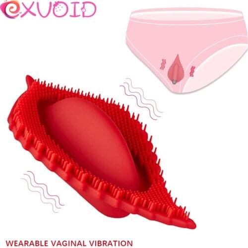 EXVOID Wearable Oral Licking Vibrators Sex Toys for Women Silicone G-spot Massager Dildo Vibrators Clitoris Stimulate