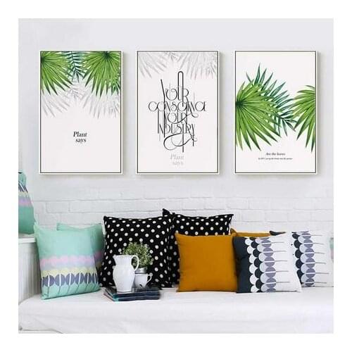 Plants Says Green Leaf Space Art Wall Painting Nordic Style Canvas Prints Poster Modern Picture For Living Room Home Decor