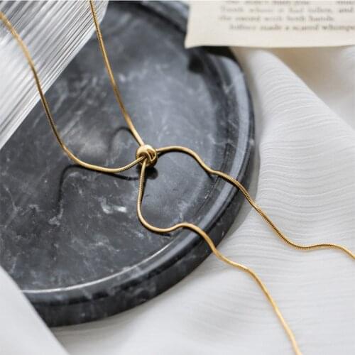 XIYANIKE 316L Stainless Steel Gold Color Tassel Necklaces Joker Simple Necklaces Collier 2021 New Female Fashion Girls Jewelry