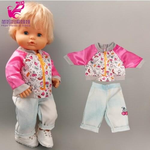 40cm Nenuco Doll Clothes Jacket jeans pants Fit 43cm Ropa Y Su Hermanita 16 inch Baby new born sister Doll coat