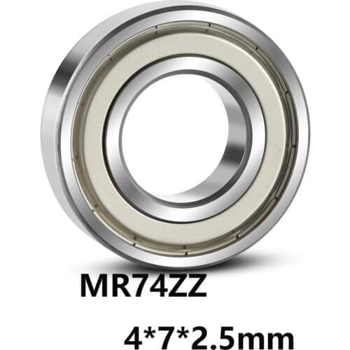 10pcs/lot MR74ZZ Deep Groove Ball Miniature Mini Bearings MR74ZZ MR74-ZZ 4*7*2.5mm 4*7*2.5 Bearing Steel Material