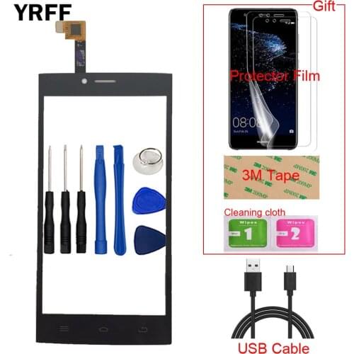 Mobile Phone Touch Screen For DEXP Ixion ES2 Front Touch Screen Glass Digitizer Panel Sensor Capacitive Free Protector Film Tape