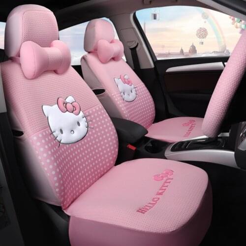 Cartoon Pink Automobiles Seat Covers Cotton Four Season Women Auto-covers Cushion Set Car Accessories Cute for Girls