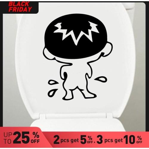 Wall Decal Boy Decorative Sticker Waterproof Home Decor Removable Toilet Sticker Background Wall Art Decal