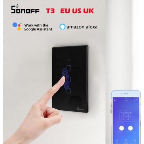 SONOFF TX Series T0 T1 T2 T3 EU US UK WiFi DIY Wall Switch For EWelink APP Smart Remote Control Work With Google Home Alexa