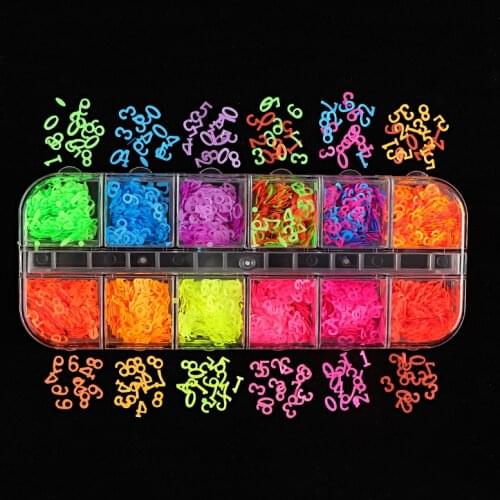 New Fluorescence Number Sequins UV Epoxy Resin Mould Filling Accessories DIY Supplies For Jewelry Making Finding Nail Art