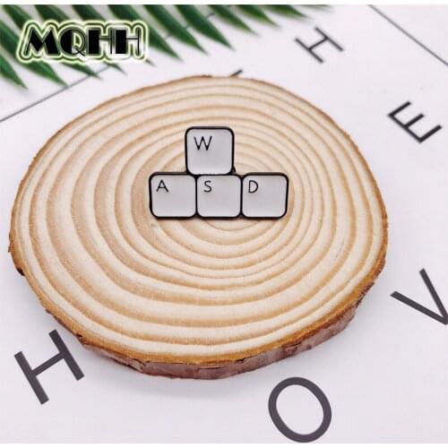 Creative Interesting WASD Gaming Keyboard Enamel Tablets Brooches Game Icon Pin Badge Button Lapel Clothing Cap Bag Jewelyr Gift