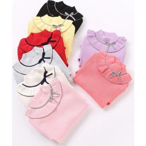 4-14 Years 2020 Autumn Winter Toddler Teenager School Girls Knitted Sweater Tops Long Sleeve White Black Kids Pullover Sweaters