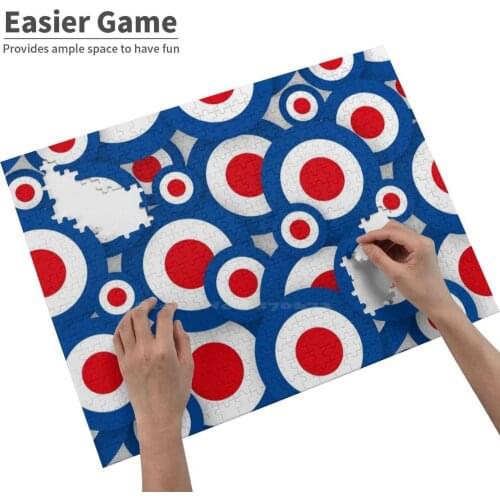 Uk Red White And Blue Repeat Jigsaw Puzzle 500 Pieces Puzzle Game Wooden Educational Toys Red White Blue Uk Britain Great