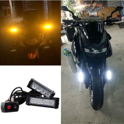 8 led 12v Motorcycle fog light Drl Daytime running light Police Patrol lamp Emergency Warning Blinking Flasher Singal indicators