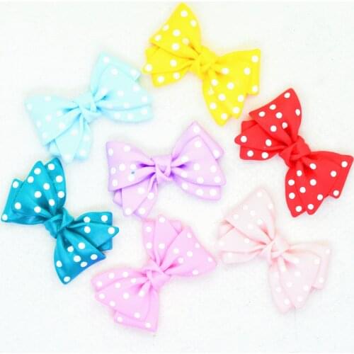 Resin Flatback Dotted Bow-knots,Lady Hair Bow Centers,Scrapbook Embellishments Bows,DIY Crafting Charms (10PCS Randomly Mixed)