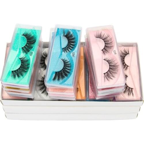 10/100Pcs Wholesale Faux Mink Eyelashes Bulk Items 13-15mm Lashes Pack Fluffy Volume Natural Look Wispy False Eyelashes