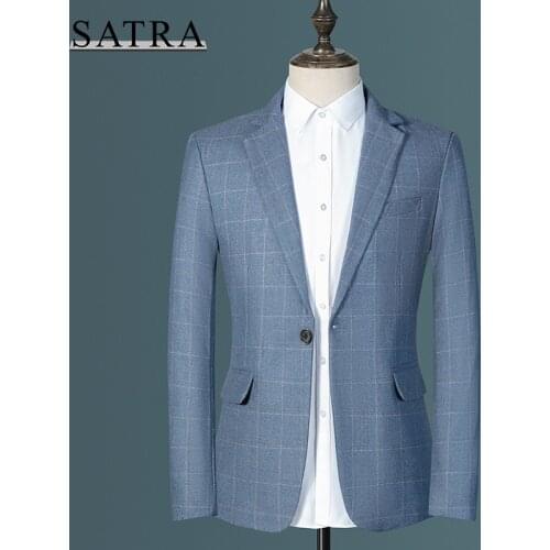 Satra 2021 New Arrival Spring Autumn High Quality Business Casual Plaids Men,Mens Slim Suits Casual Jackets