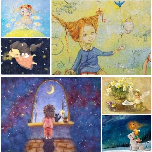 Fairy Tale Cartoon Figure Diy 5D Diamond Painting Full Square and Round Embroidery Mosaic Stitch Wall Art Child Room Home Decor