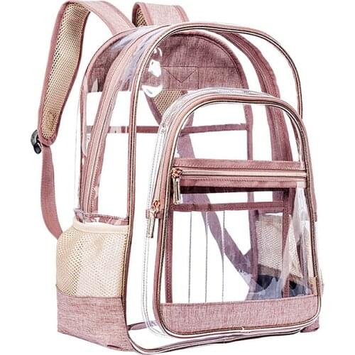 Women Men Fashion PVC Crossbody Bag Clear Backpack School Bookbag Transparent Travel Backpack Makeup Bags