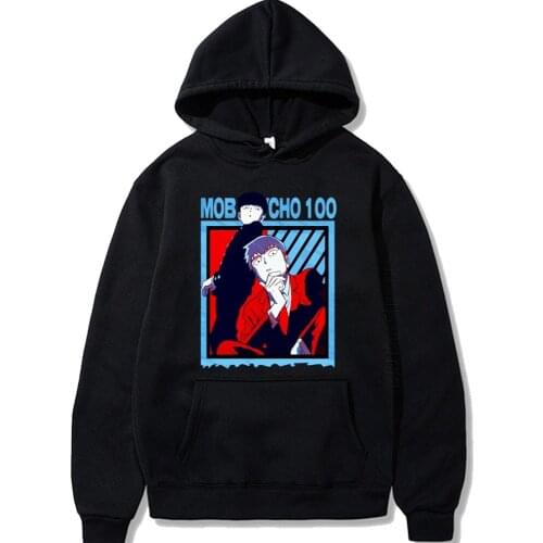 Mens Hoodies Mob Psycho 100 Harajuku Men Hoodie Japanese Anime Funny Printing Sweatshirt Daily Casual Males Streetwear