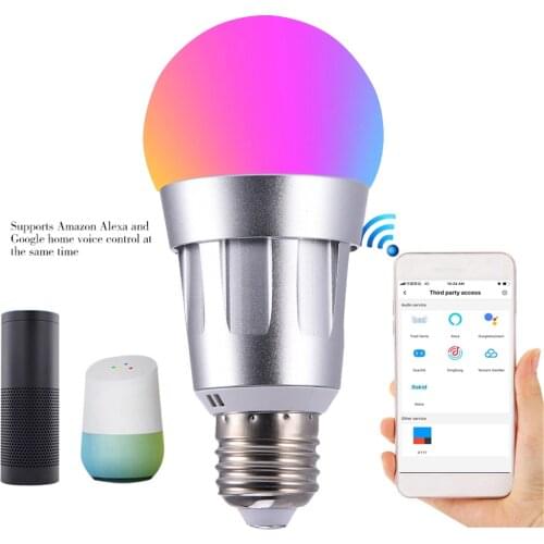 Smart Bulb Alexa Voice Control Rgb Intelligent Light With Sound Sensor Speaker Decor Led Led Bluetooth lamps for living room