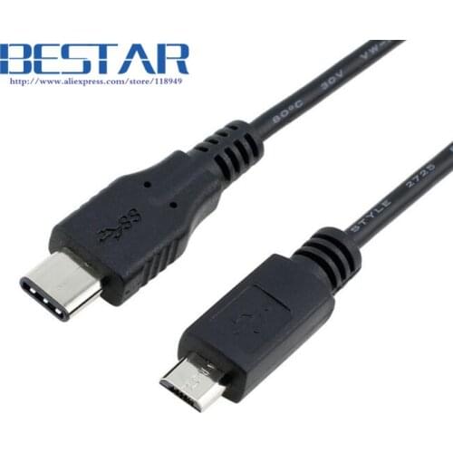 USB 3.1 USB-C Type-C Type C Male To Micro USB 2.0 5pin Male Connector Cable 100cm 1m