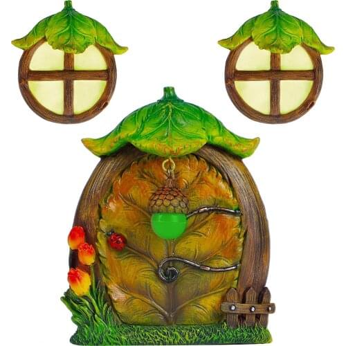 Magic World Doors And Windows Fairy World Channel Miniature Fairy Tale Garden Doors And Windows Luminous Resin Decoration Crafts