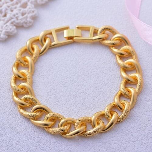 Wando Women Man Bracelets Arab Dubai Gold Color Bangles Bracelets Middle East Wedding Bride Jewelry African Party Gift