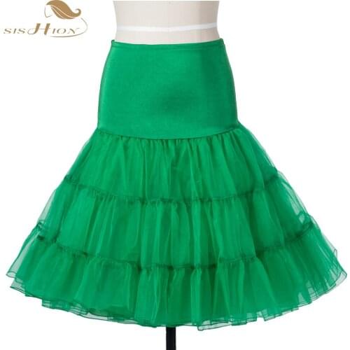 Tulle Skirt Sishion 2021 Fashion Candy Color Petticoat Swing Vintage Rockabilly Ball Gown Tutu Skirt faldas Skirts Womens VD0134