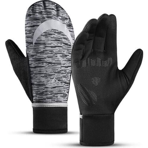 Winter Cycling Gloves Women Men Fluff Warm Outdoor Riding Sports Gloves Touchscreen Gloves Full Finger Waterproof Bicycle Gloves