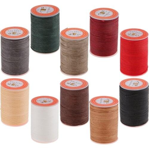 1 Spool 60 Yards Leather Sewing Round Waxed Thread Cord 0.8mm DIY Hand Stitching Craft
