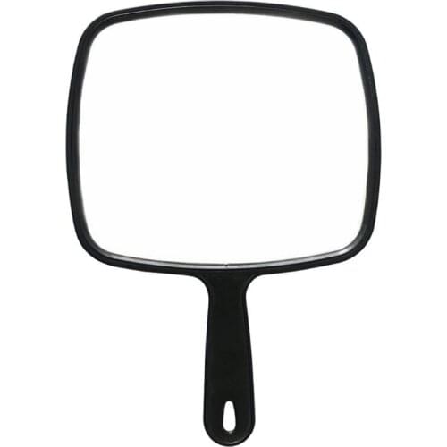 1Pc Anti-Slip Handle Mirror Salon Barbers Hairdressers Handheld Mirror With For Makeup Bathroom Car Rear View Tool Portable