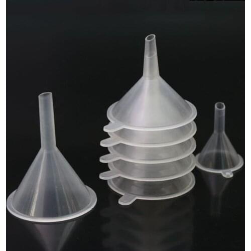 10 Small Plastic Separatory Funnel Clear Funnels for Emulsion Perfume Liquid Essential Oil Filling Auxiliary School Lab Supplies