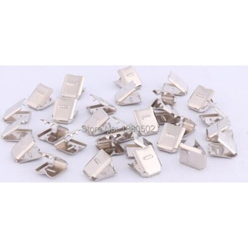50pcs /lot small silver color 10*9mm metal cord end caps for ribbon Rope clip DIY sewing tool