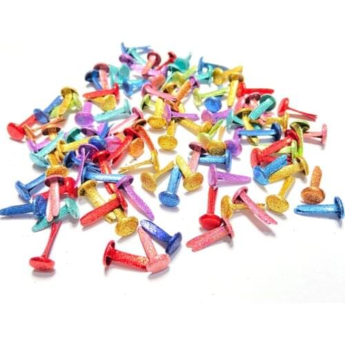 50pcs Mixed Glitter Metal Brads Scrapbooking Embellishment Fastener Brads Shoes Decoration DIY Handmade Crafts Decor Accessories