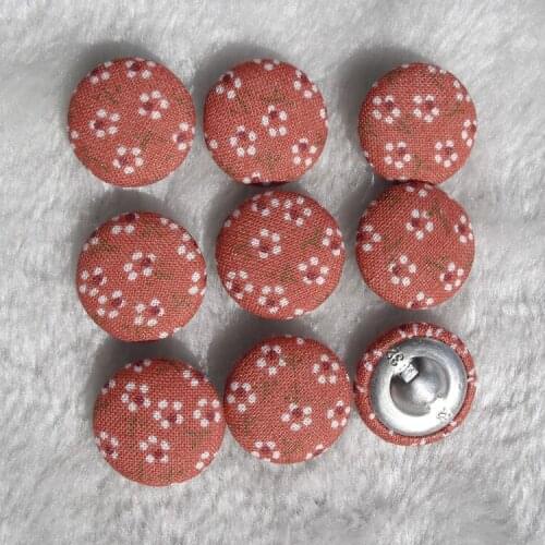 Free shipping 100pcs/lot 20mm 2cm cotton prints handmade fabric cover button cloth covered buttons component with shank E 223