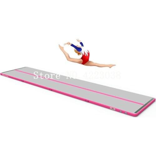Free Shipping 5*1*0.1m Pink Inflatable Tumbling Gymnastic Air Track for Yoga Training Inflatable Air Tumble Track