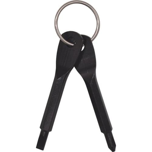 2 in 1 Key chain Pocket Tool Slotted Phillips Screwdriver Set EDC Outdoor Multifunction Key Shape Ring Auto Car EDC Screw Driver